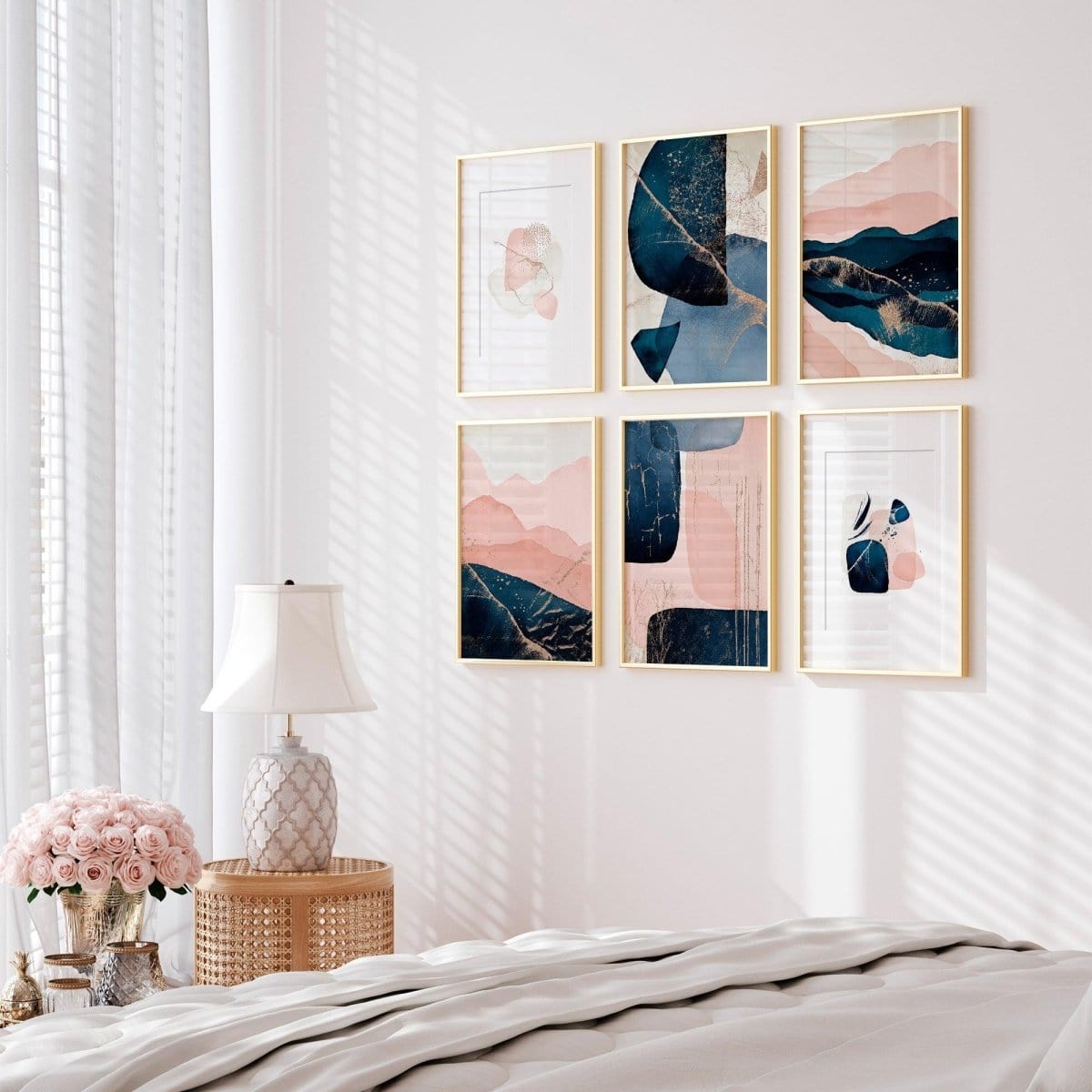 Láminas con Ilustraciones Azules y Rosa