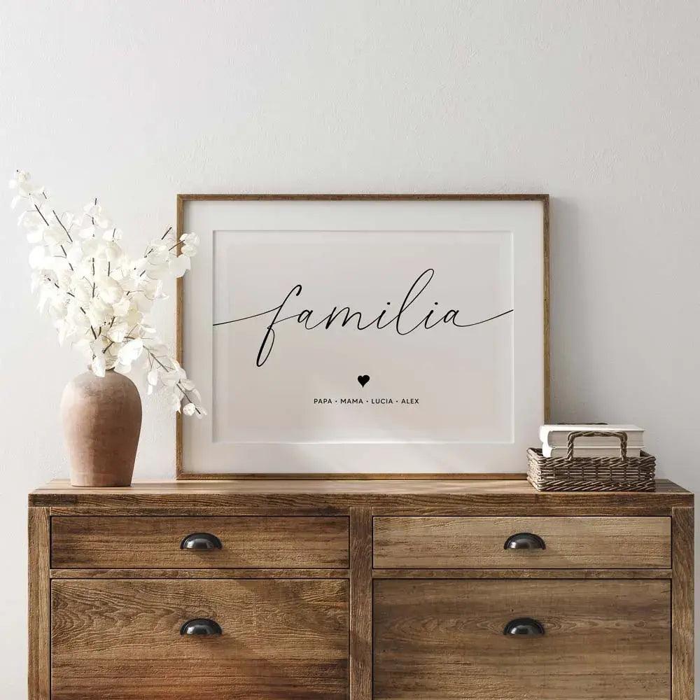 Lámina decorativa personalizada familiar