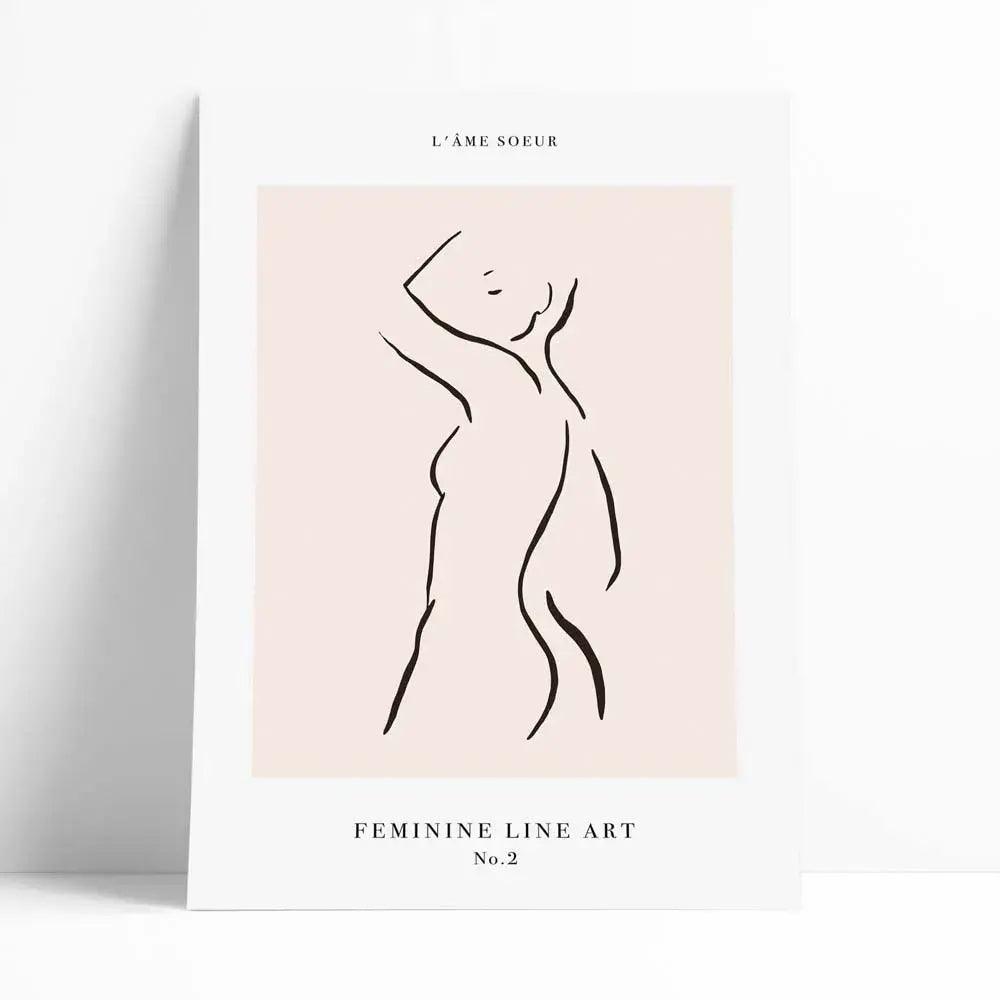 Lámina decorativa femenin line art