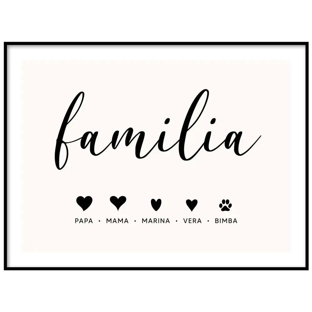 Láminas decorativas família de corazones