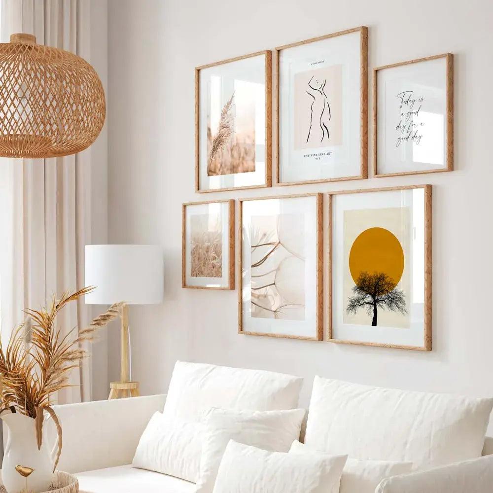 Conjunto 6 Láminas decorativas estilo bohemio