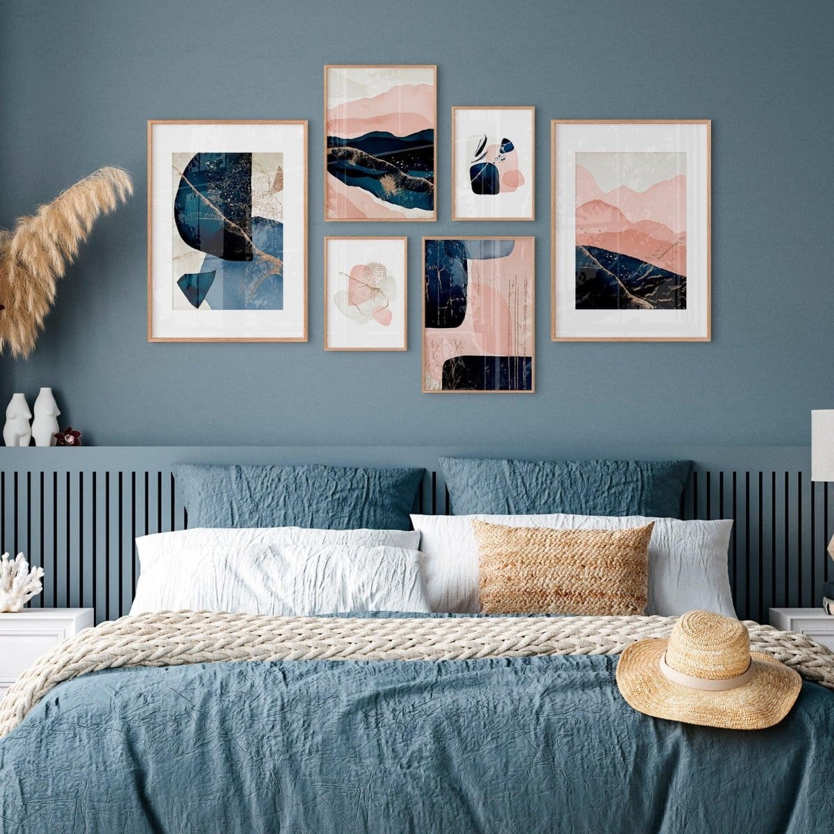 Láminas con Ilustraciones Azules y Rosa