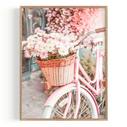 Bicicleta Flores 21x30 / Marco Color Roble