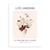 Flores Burdeos Marco Color Roble / 50x70
