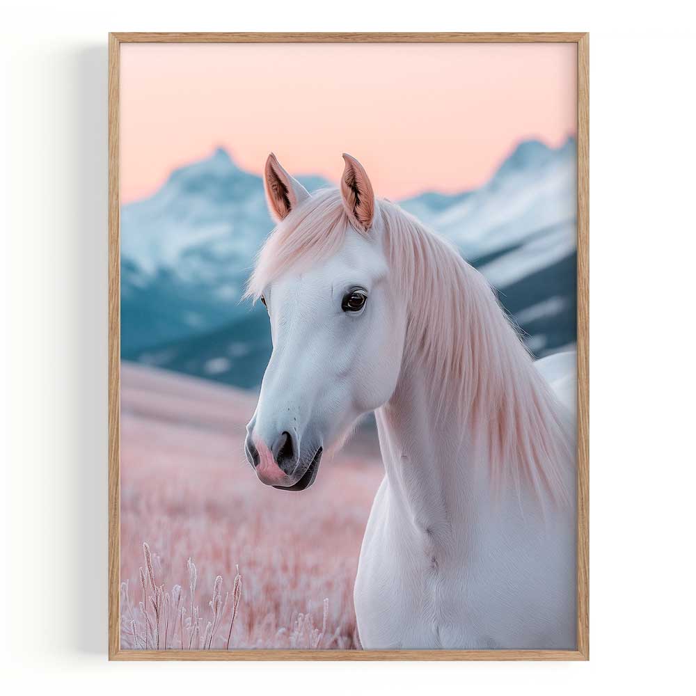 Caballo Blanco Marco Color Roble / 21x30