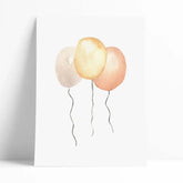 Lámina decorativa infantil con globos en aquarela 