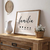 Láminas decorativas família de corazones
