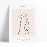 Lámina decorativa femenin line art