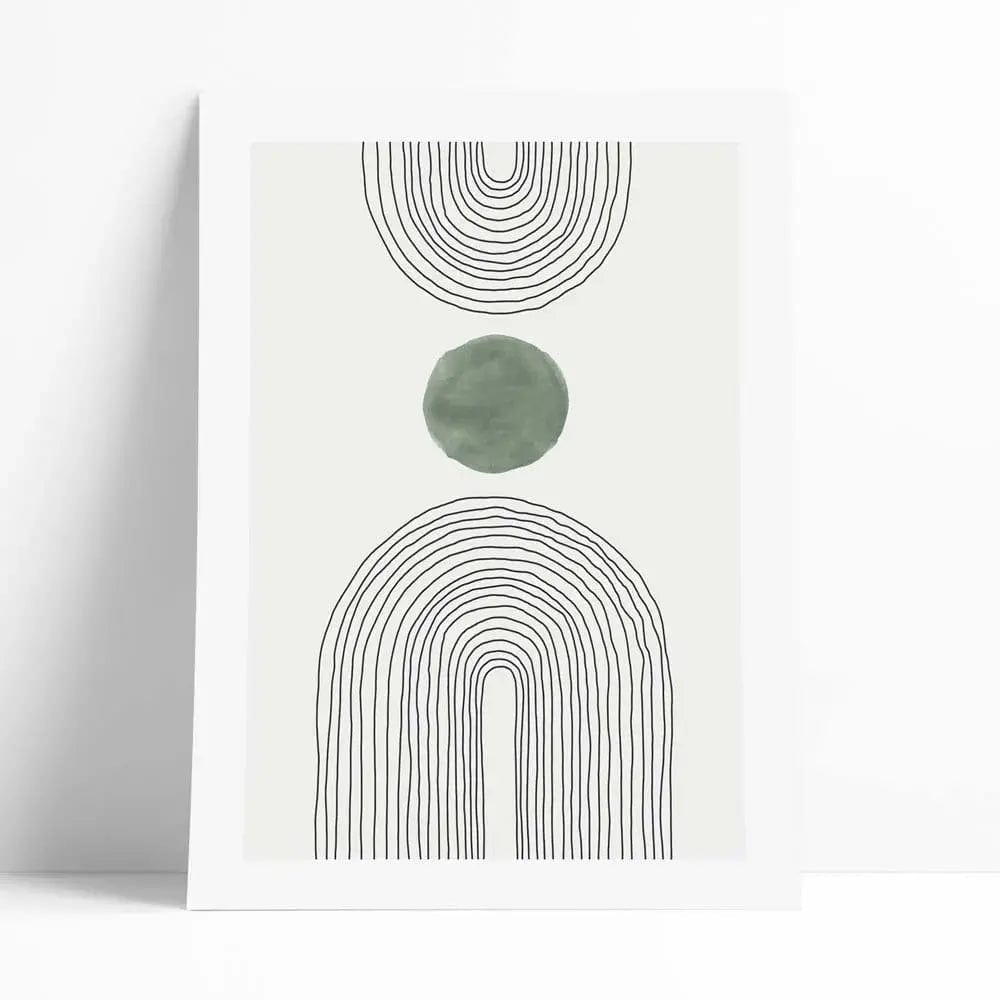 Juego de 6 láminas decorativas con ilustraciones abstractas Matisse color verde ideales para decorar tu salón o dormitorio