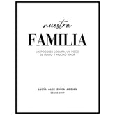 Lámina decorativa nuestra família
