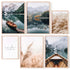 Conjunto de 6 láminas decorativas con imagenes de bosque, montaña y pampas