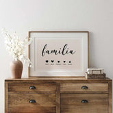 Láminas decorativas família de corazones